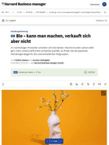 Bio – kann man machen, verkauft sich aber nicht